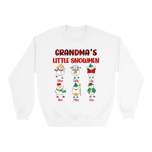 Personalized Shirt, Up To 6 Kids, Grandma’S Little Snowmen, Christmas Gift For Grandma