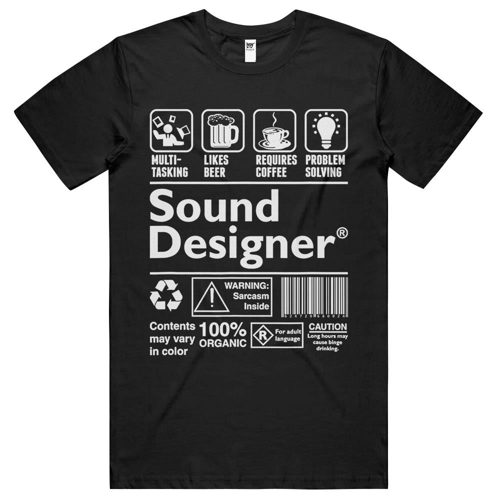 Sound Designer Warning Label T Shirts