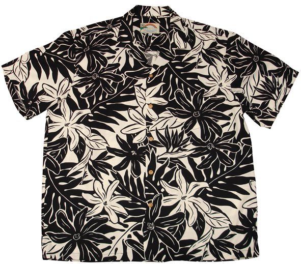 Tahitian Gardenia Black White Unique Design Hawaii Shirt Ha87799