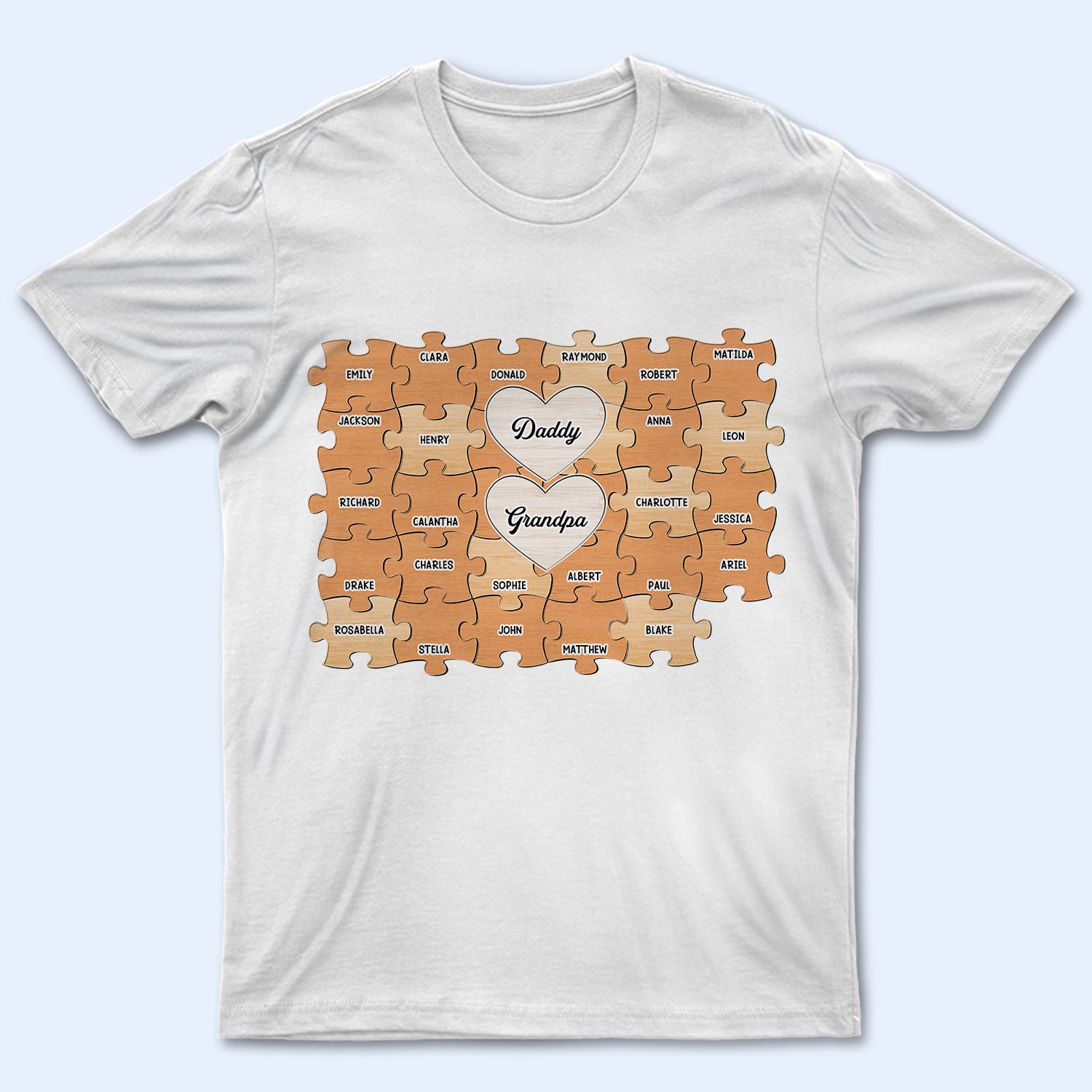 Dad Grandpa Puzzle – Gift For Dad, Grandpa – Personalized Custom T Shirt