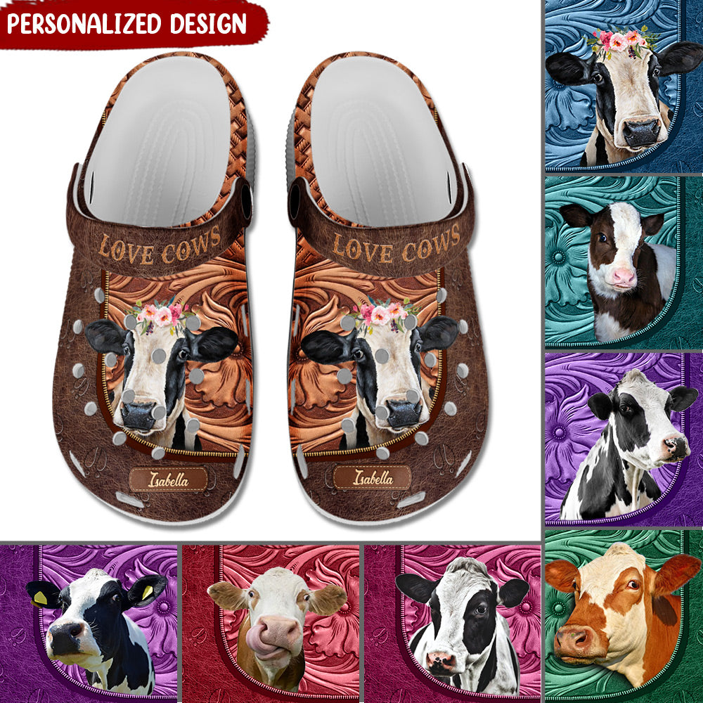 Love Cow Breeds Colorful Leather Texture Personalized Crocss Lpl11Oct22Ny1
