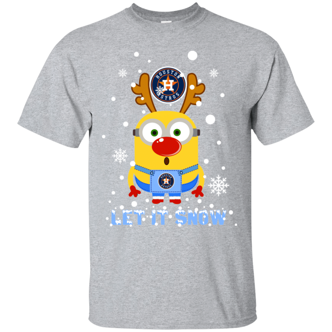 Find Minion Houston Astros  Ugly Christmas Sweaters Let It Snow Ultra Cotton T-Shirt