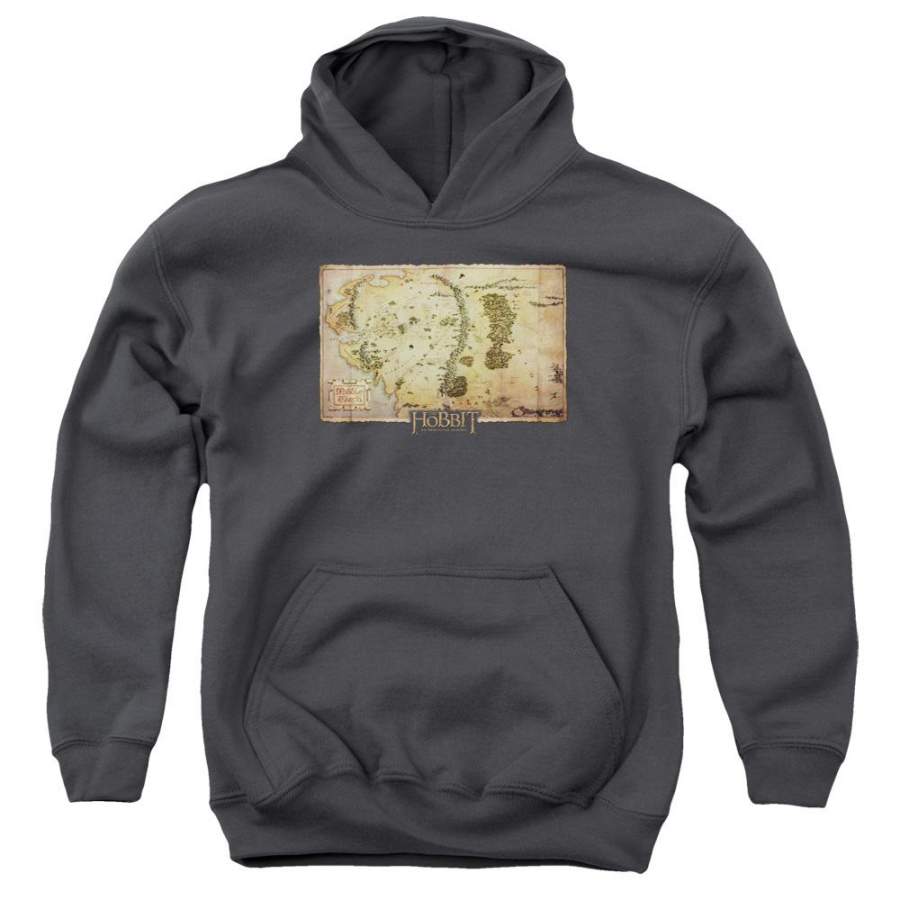 The Hobbit Middle Earth Map Youth Hoodie (Ages 8-12)