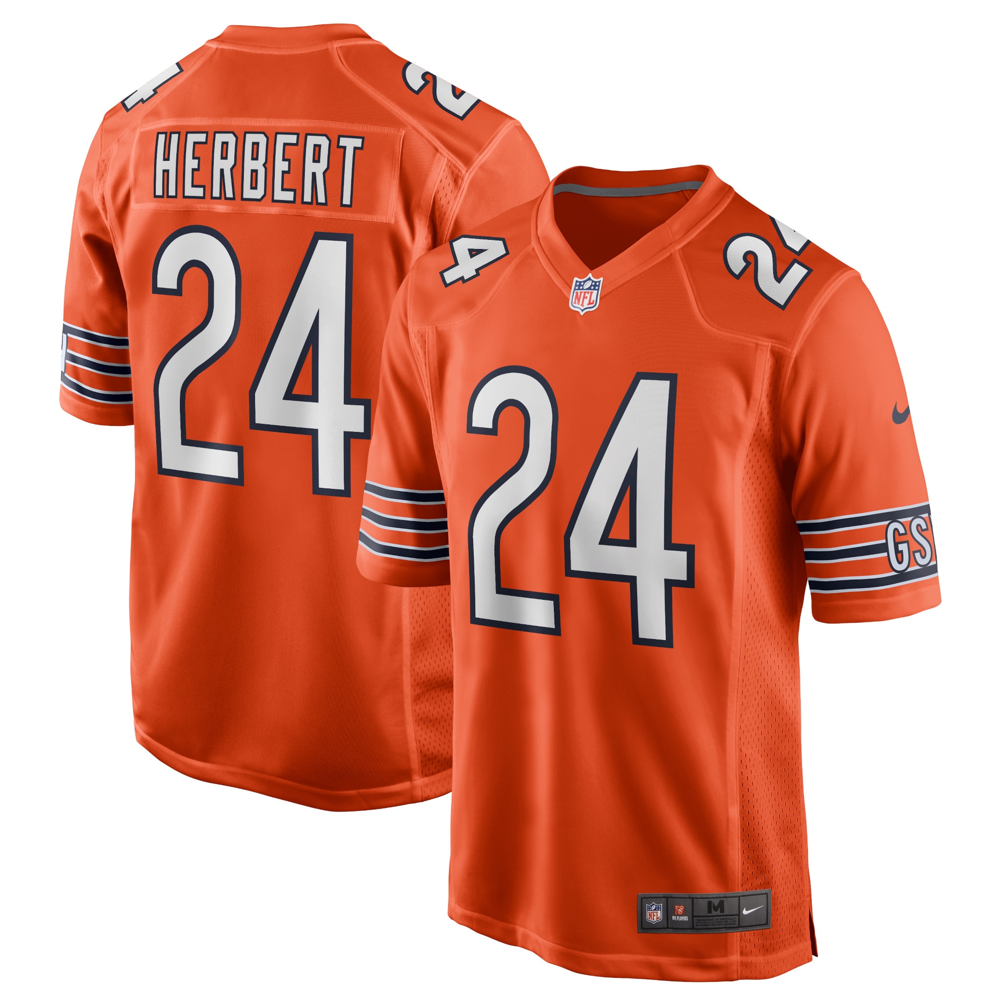 Men’s Chicago Bears Khalil Herbert Orange Alternate Game Player Jersey