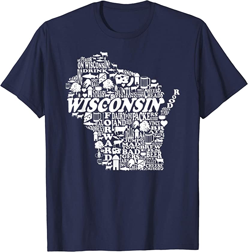 Wisconsin Home State T shirt I Love Wisconsin Vintage Tee T-Shirt