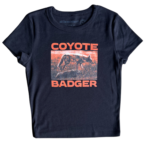 Coyote and Badger v2 Women   s Baby Rib Ladies Tee Shirt Outfit  For Men  For Women