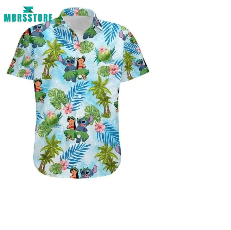 Lilo Stitch Palm Tree Summer Tropical All Over Print Hawaii Shirt Ha81942