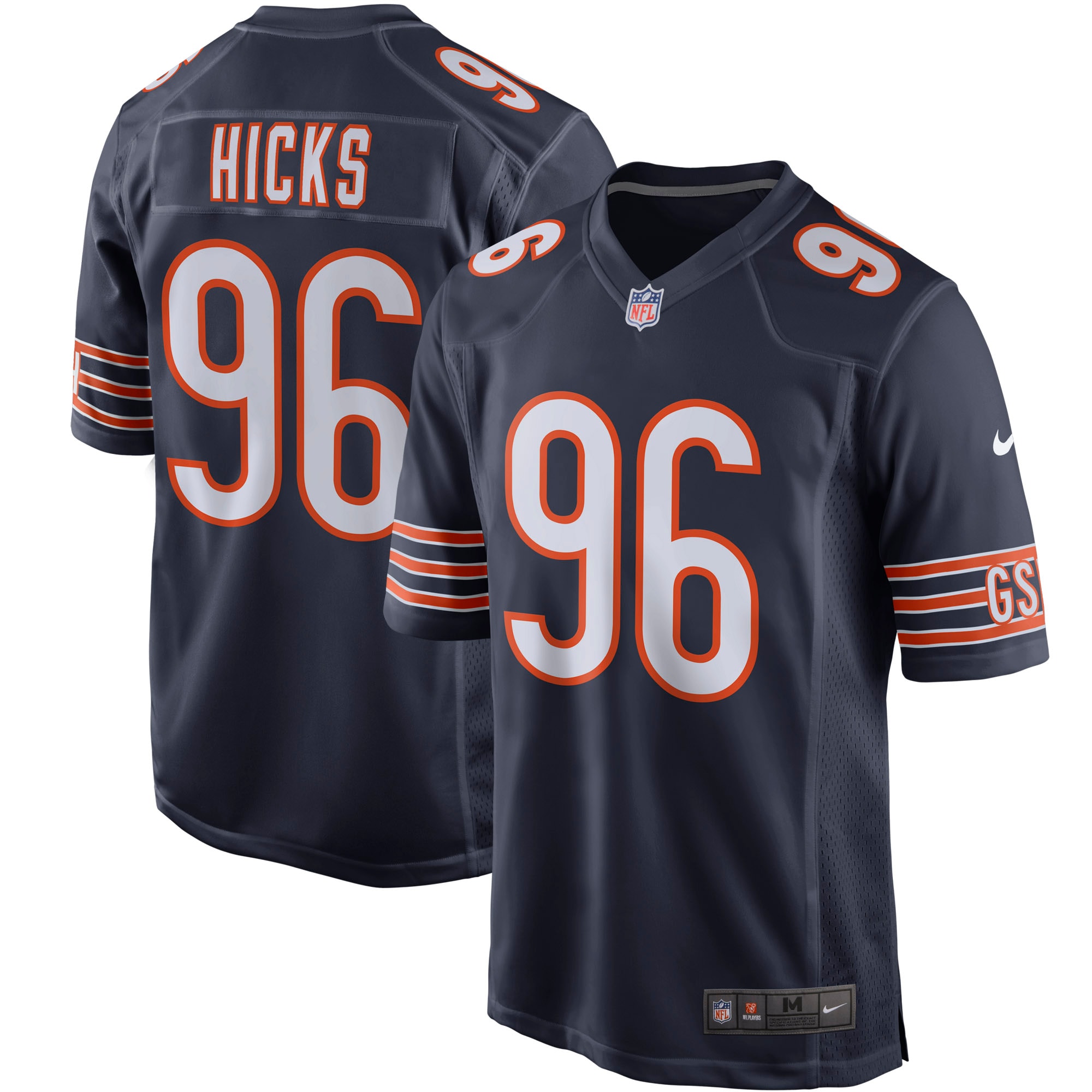 Men’s Chicago Bears Akiem Hicks Navy Player Game Jersey