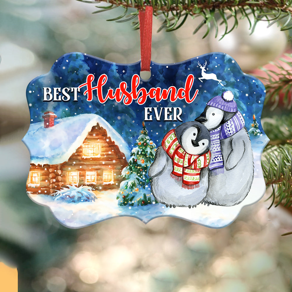 Penguin Best Husband Ever – Horizontal Ornament