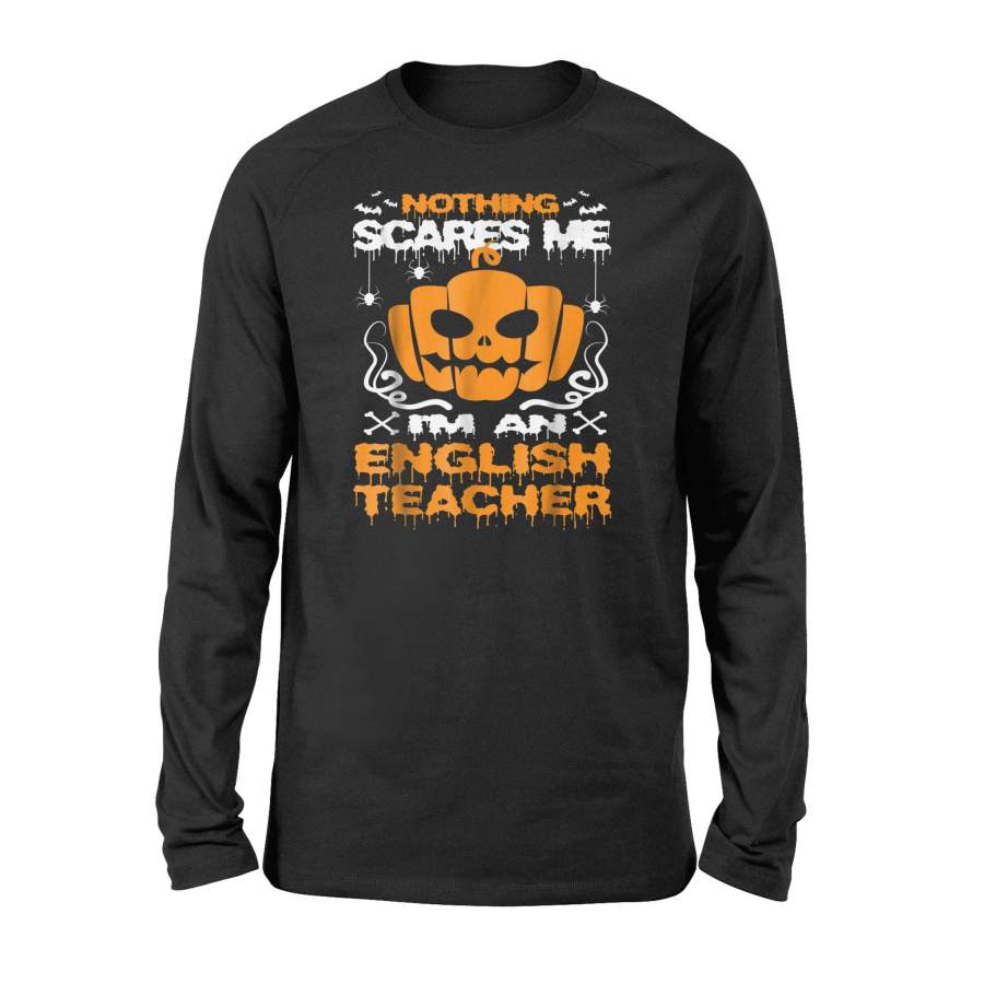 English Teacher Costume Pumpkin Scary Halloween Job Halloween Long Sleeve T Shirt