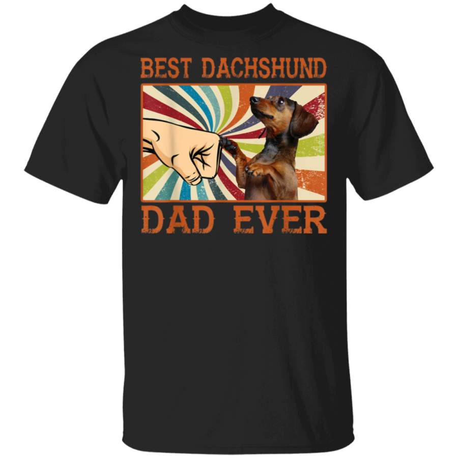 Best Dachshund Dad Ever Retro Vintage Gift TShirt