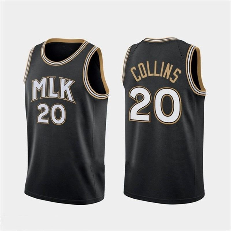 Atlanta Hawks John Collins #20 Mlk NBA 2020 New Arrival Black Jersey