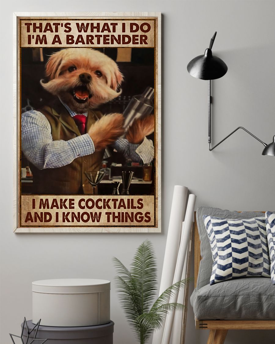Professions Poster – Bartender I Know Things Vertical Canvas And Poster | Wall Decor Visual Art