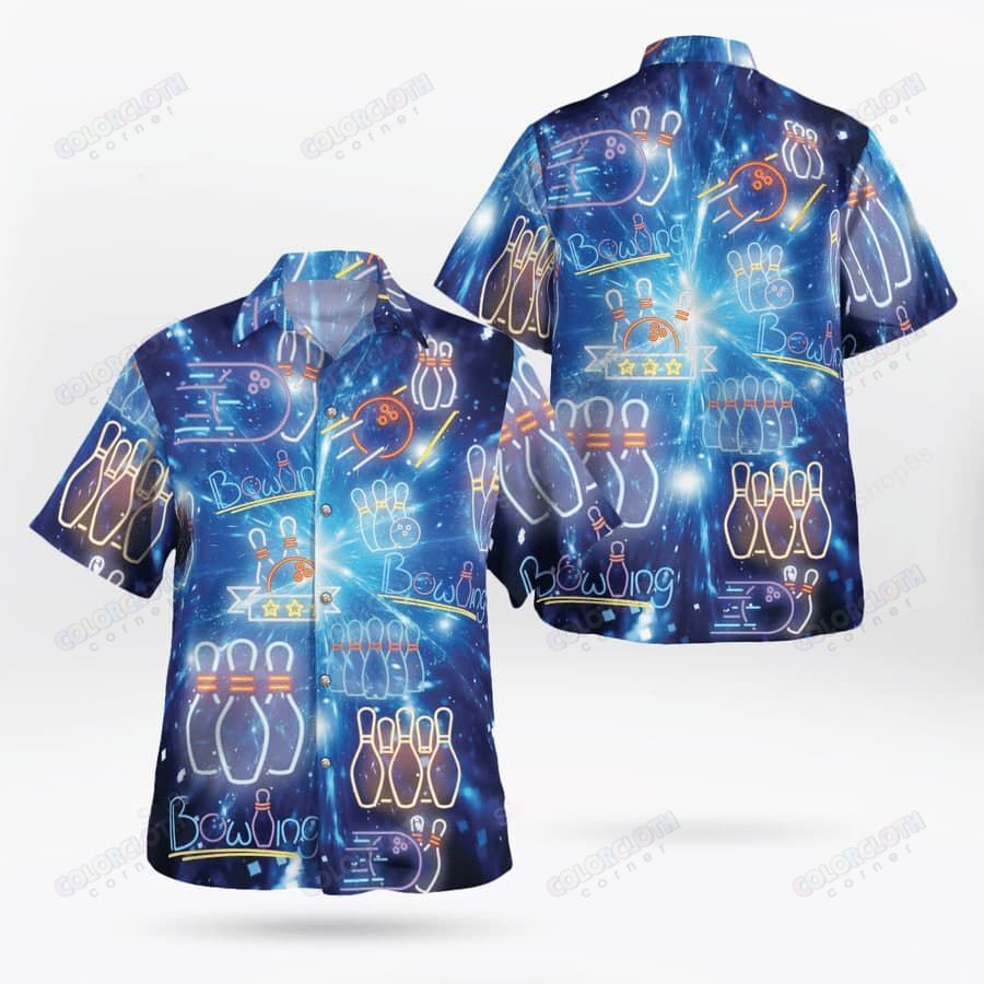 Unique Bowling Shirt Neon Colorful Hawaii Ha104429