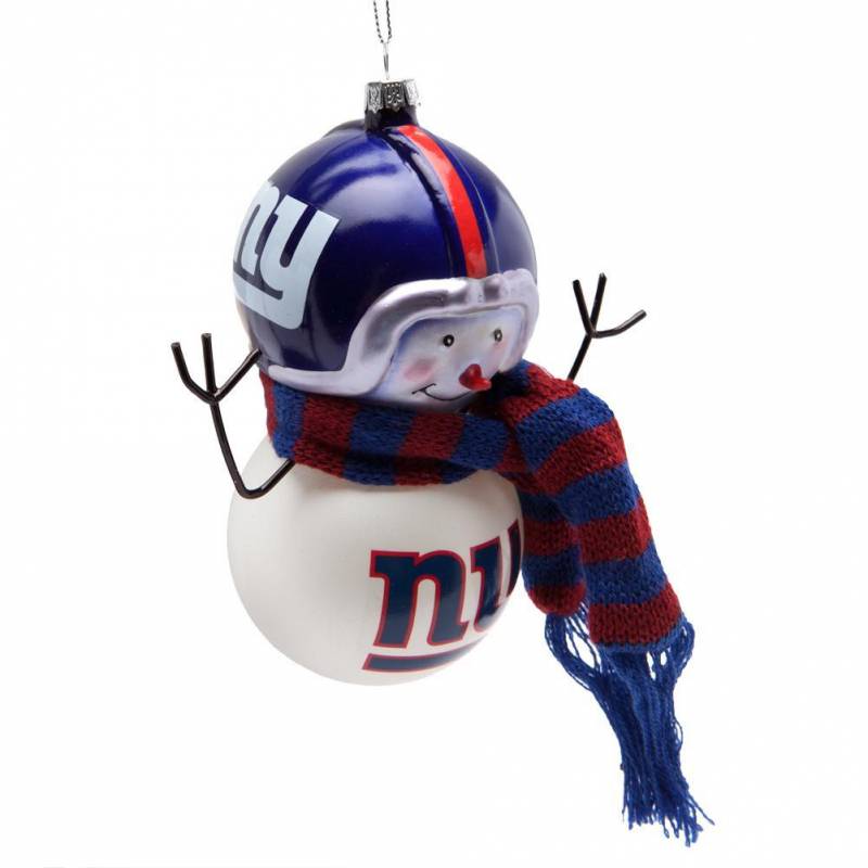 New York Giants – Blown Glass Snowman Ornament