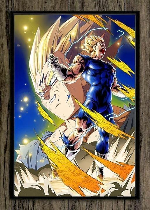 Dragon Ball Majin Vegeta Super Saiyan Transform Poster Canvas Poster Canvas Poster Canvas Onlytee