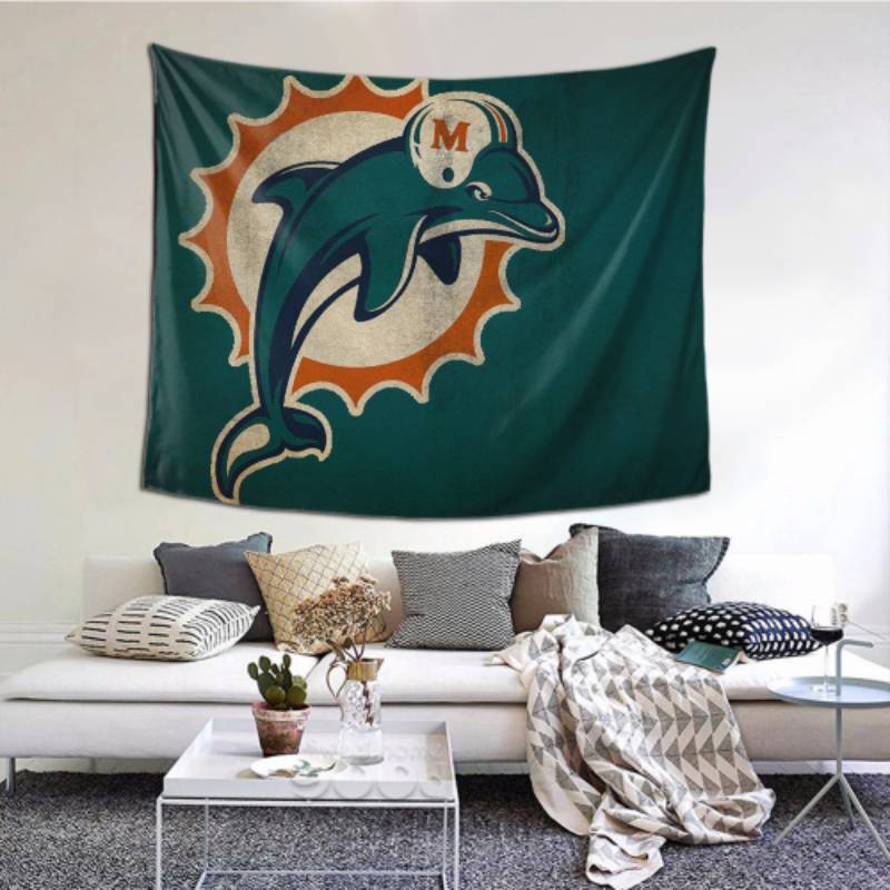 Durable Miami Dolphins Tapestry -150963 For Beach Shawl Scarf Blanket