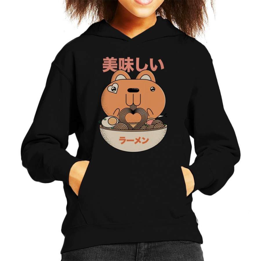 Tasty Ramen Rabbit Kid’s Hooded Sweatshirt