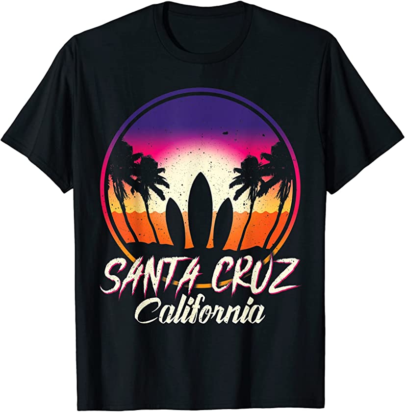 Santa Cruz Vintage 70s 80s California Beach Retro Sunset T-Shirt ...