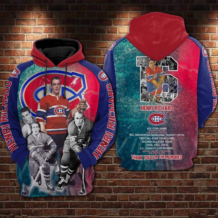 Henri Richard (Montreal Canadiens) (1936 – 2020) Men/Women All-Over Print 3D Hoodie