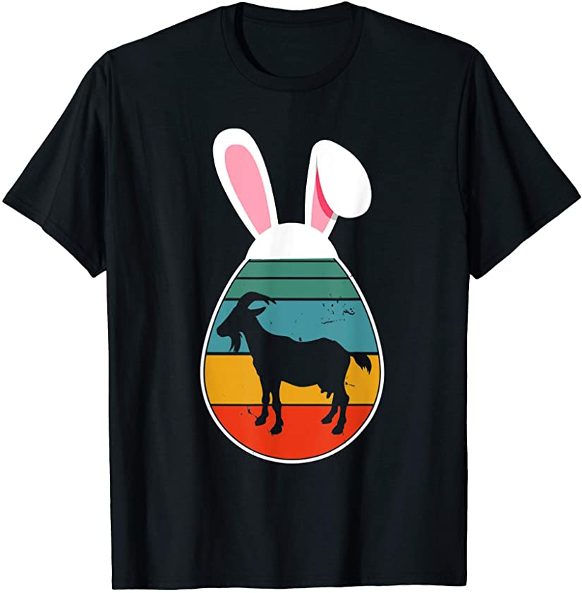 Vintage Retro Goat In Easter Egg Bunny Goat Lover T-Shirt