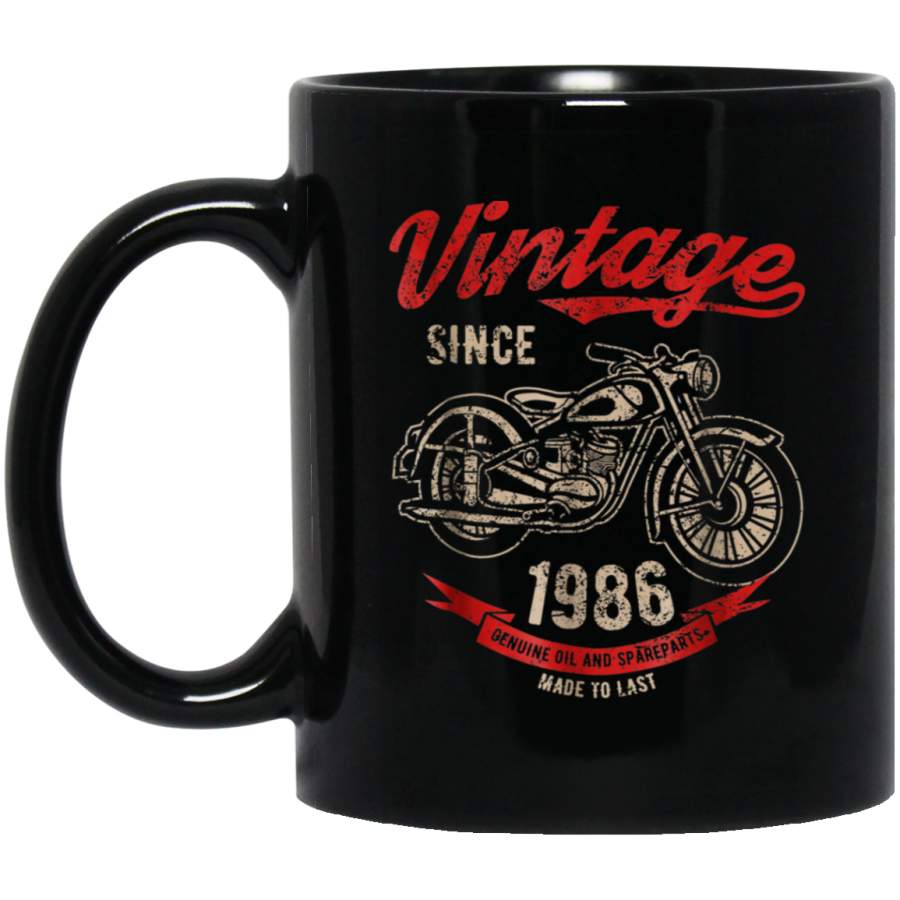 Vintage Since 1986 Birthday Gift Motorcycle Bike 11 oz Mug