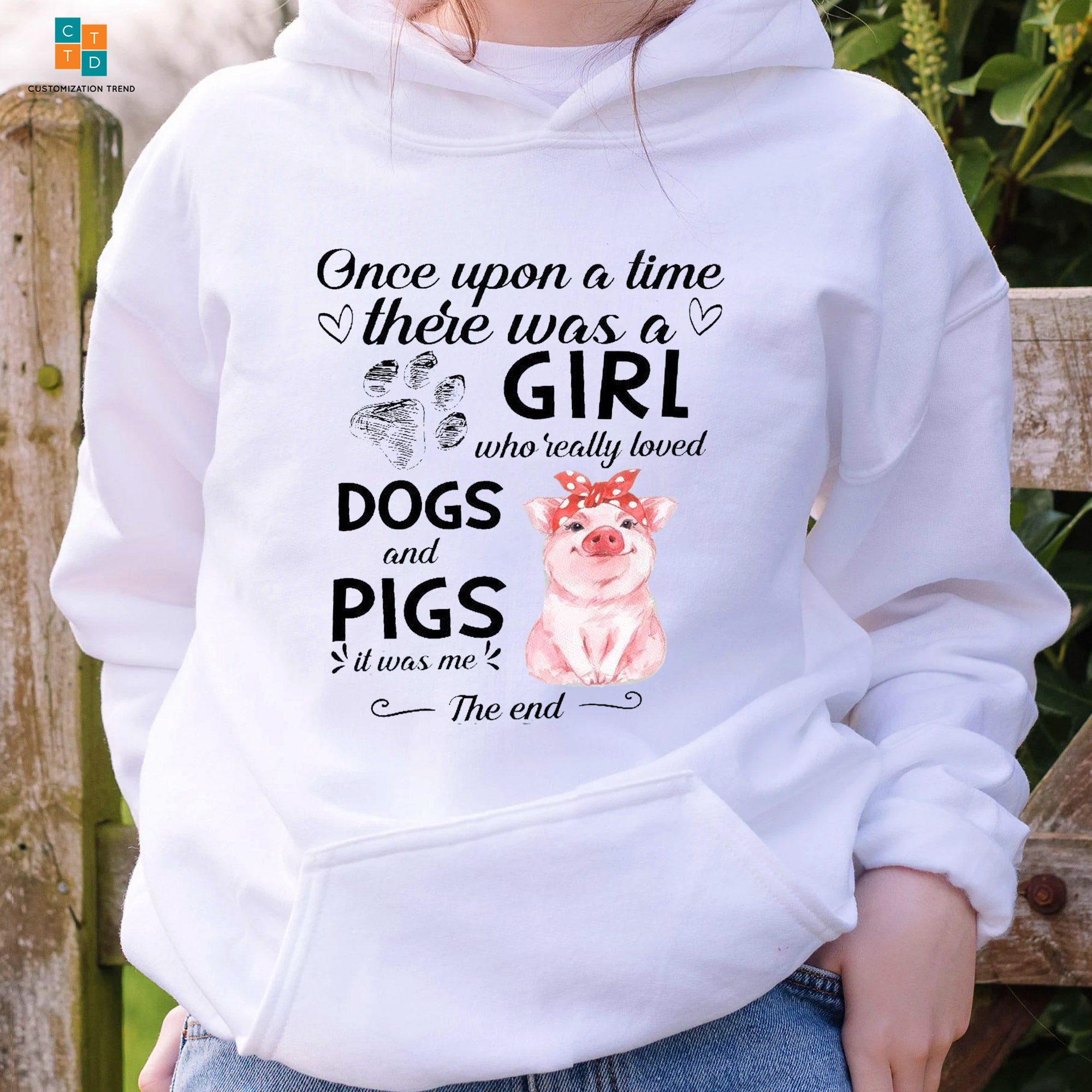 Once Upon A Time There Was A Girl Dogs And Pigs Hoodie, Shirt