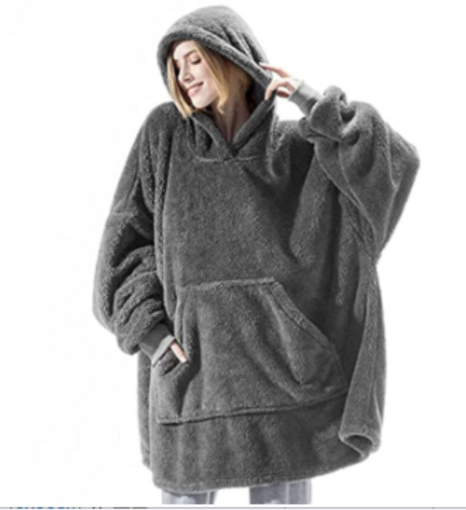 Winter Warm Hoodie Sweater Blanket With Sleeves Oversized Female/Male Pullover Thick Wool Huge Blanket Hoodie alx