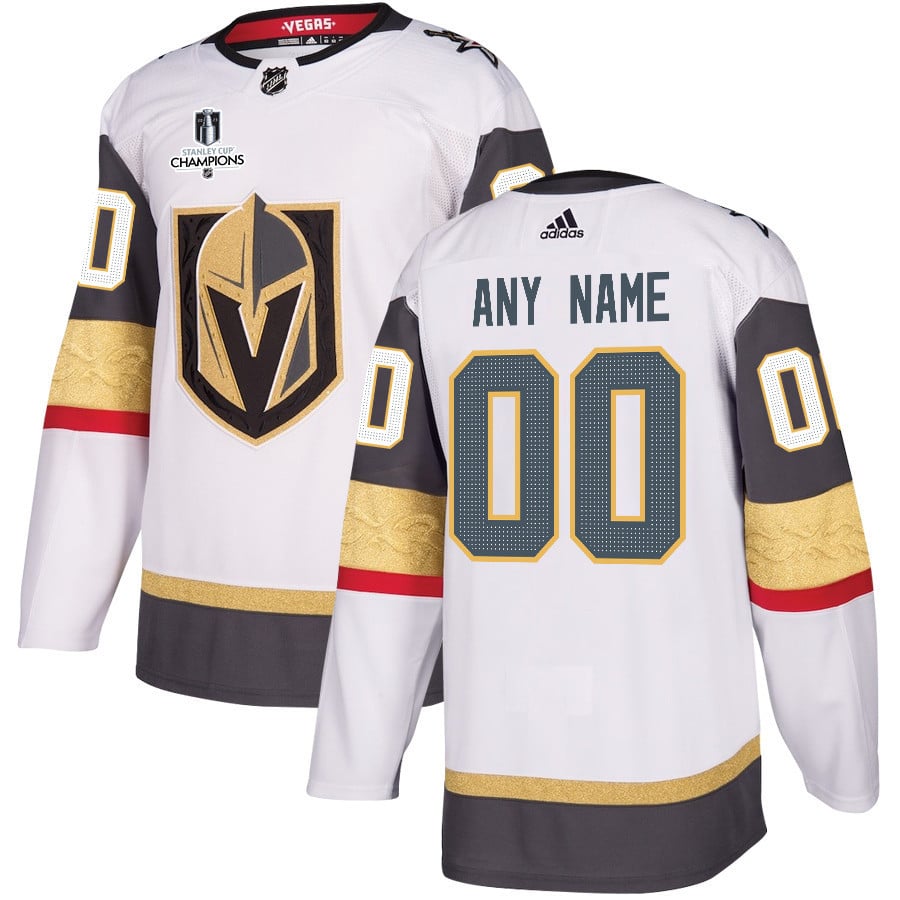 Vegas Golden Knights Stanley Cup 2023 Champions Patch Away Breakaway Custom Men Jersey – White