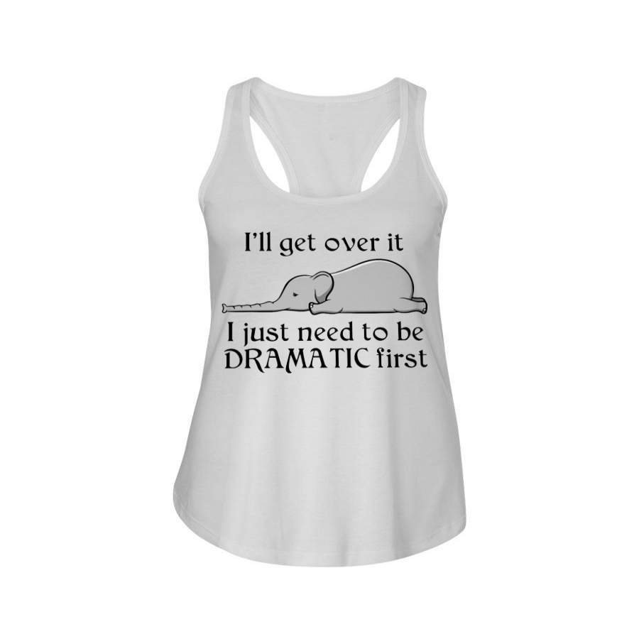 Elephant Get Over It Cute Shirt Ladies Flowy Tank