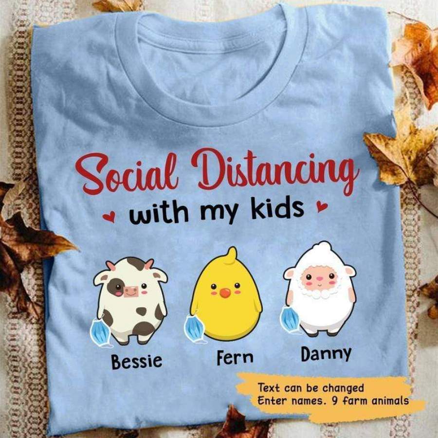 Social Distancing With Cute Animals Personalized Shirt