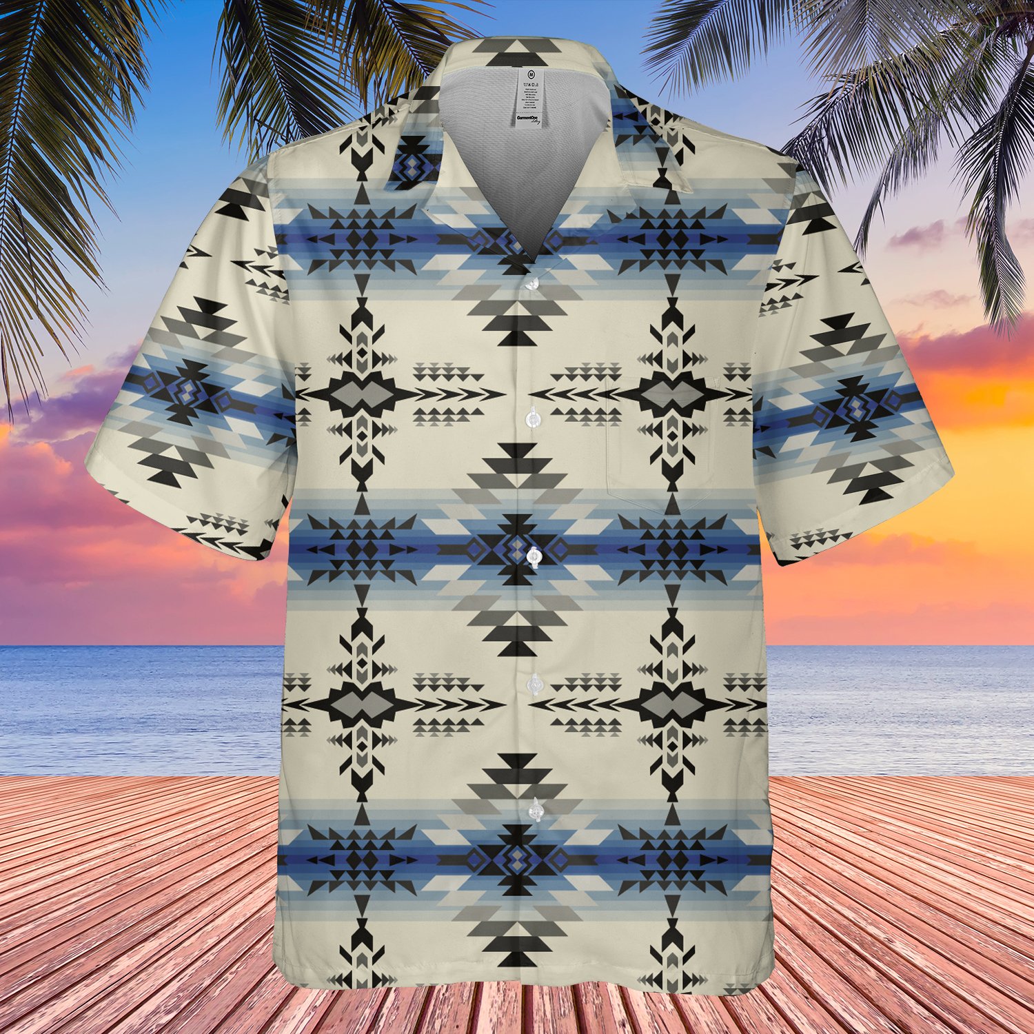 Seamless Geometric Pattern Hawaii Shirt Ha71466