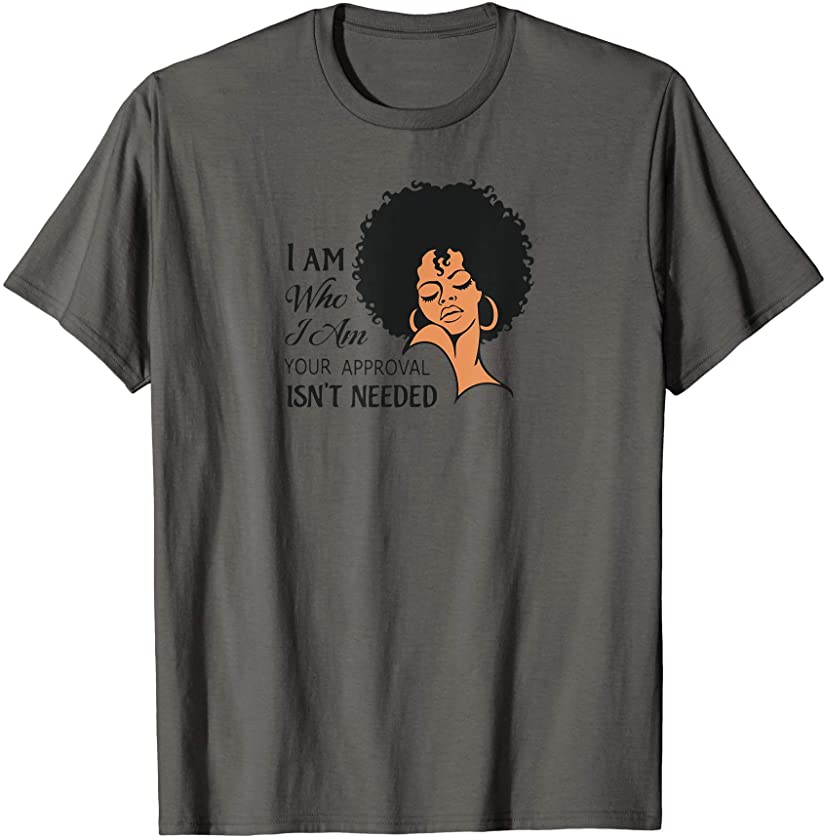 Black Queen Curly Natural Afro African American Lady Girls T-Shirt