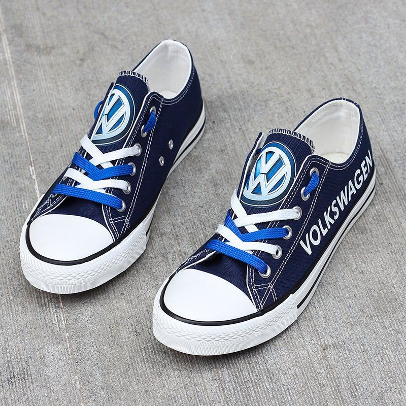 Love Volkswagen 02 Blue Low Top Shoes, Volkswagen Low Top, Custom Shoes, Birthday Gift, Car Lovers Shoes, Gift for Car Drivers Fathers Day