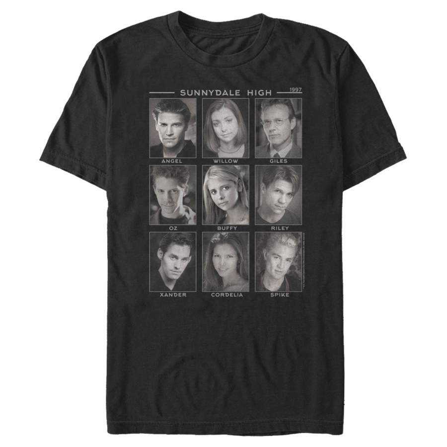 Buffy the Vampire Slayer Men’s Sunnydale High School Faces  T Shirt