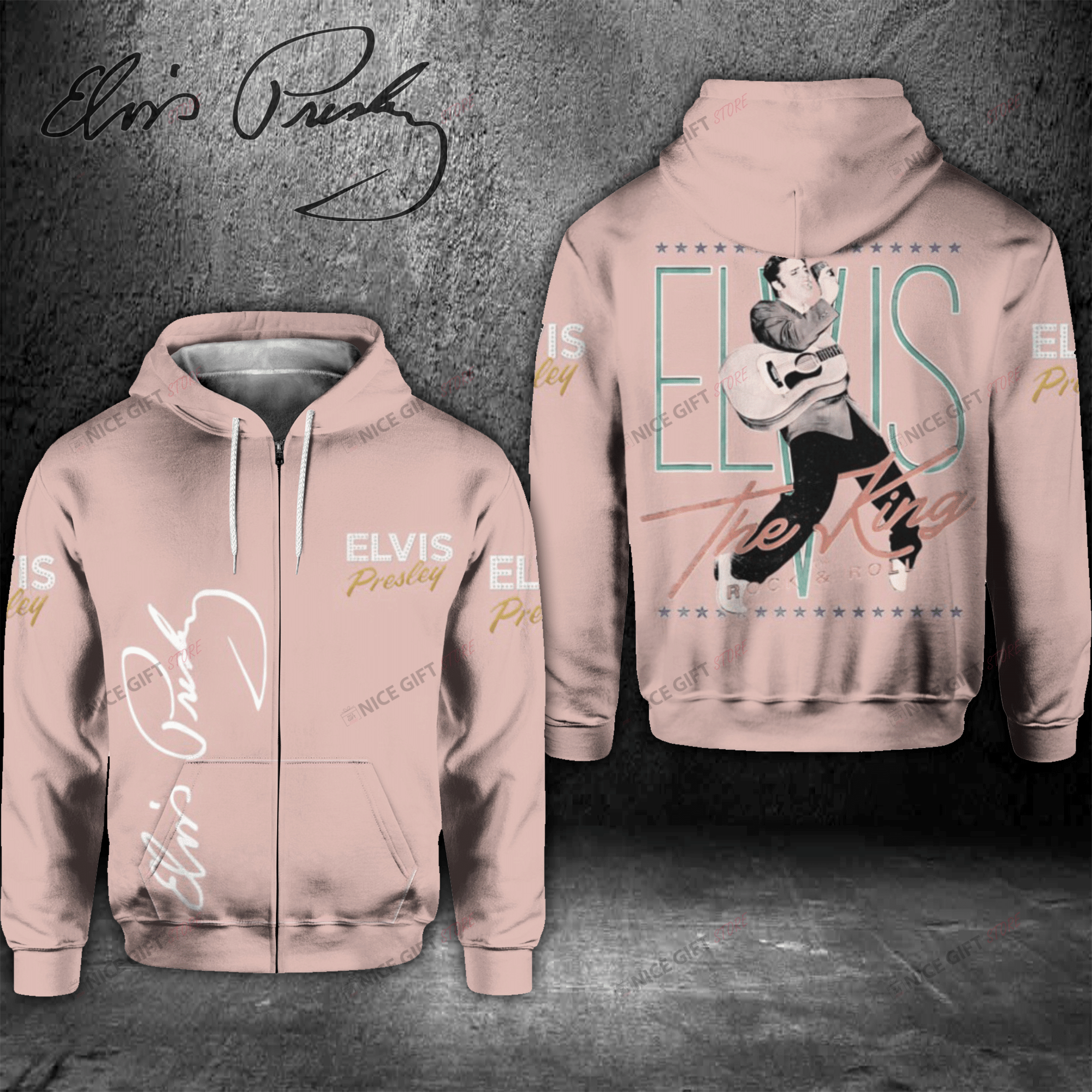 Elvis Presley Zip Hoodie 3D 3Zh-T5G0