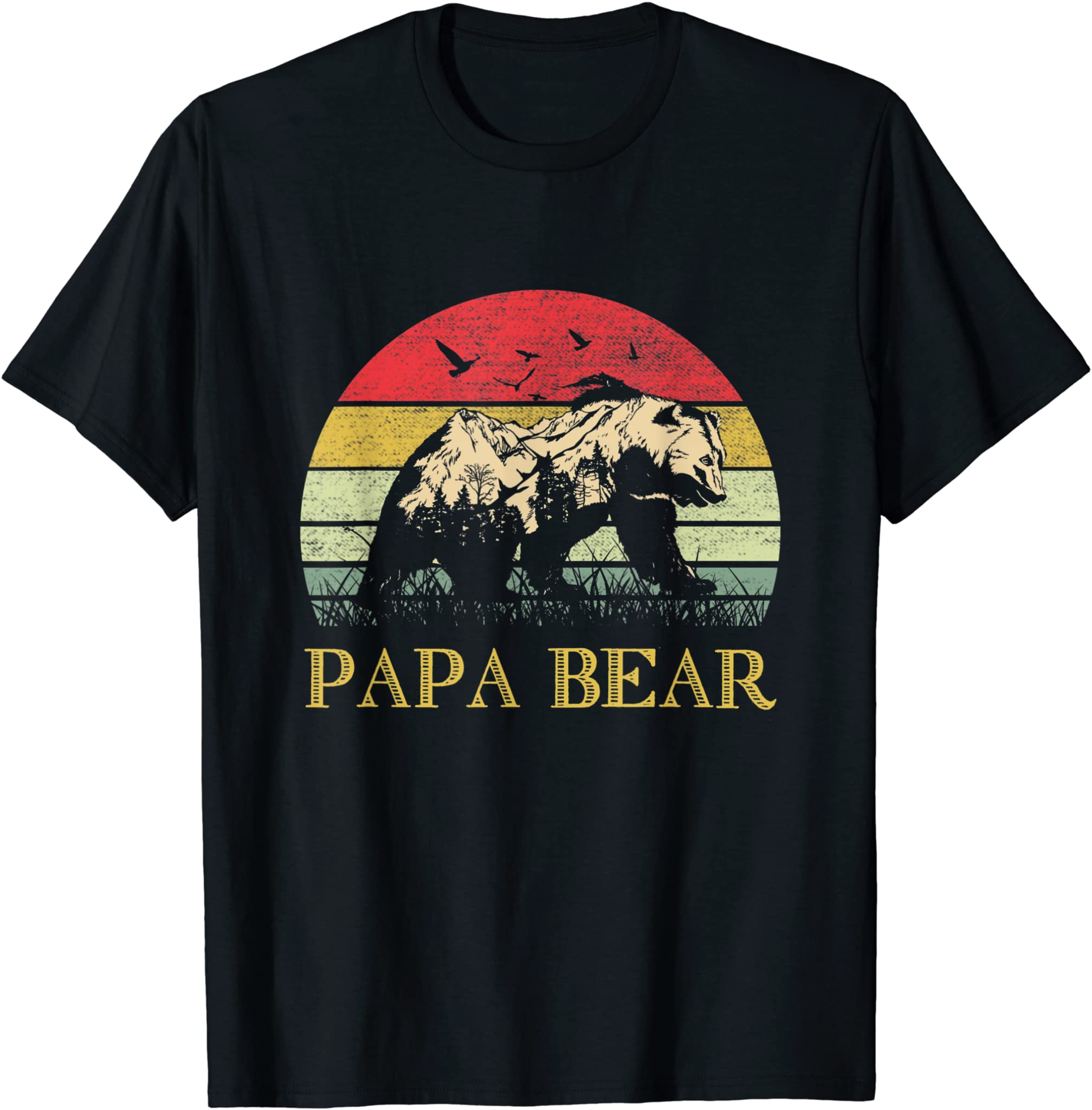 Mens Papa Bear Best Dad TShirt Fathers Day Father Pop T-Shirt