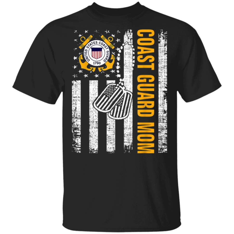 Vintage Coast Guard Mom American Flag Cool Veteran Day Gift TShirt