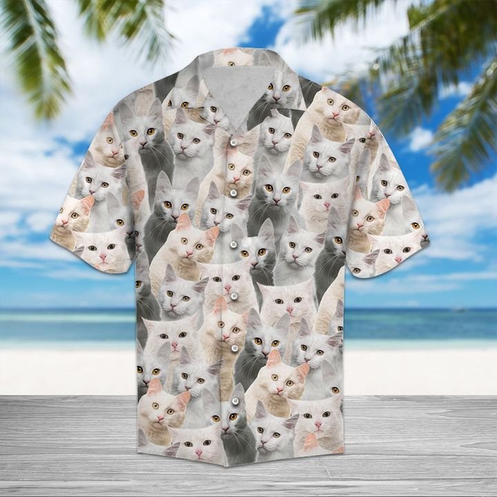 Turkish Angora Hawaiian Shirt Summer Button Up For Men, Women, Couple