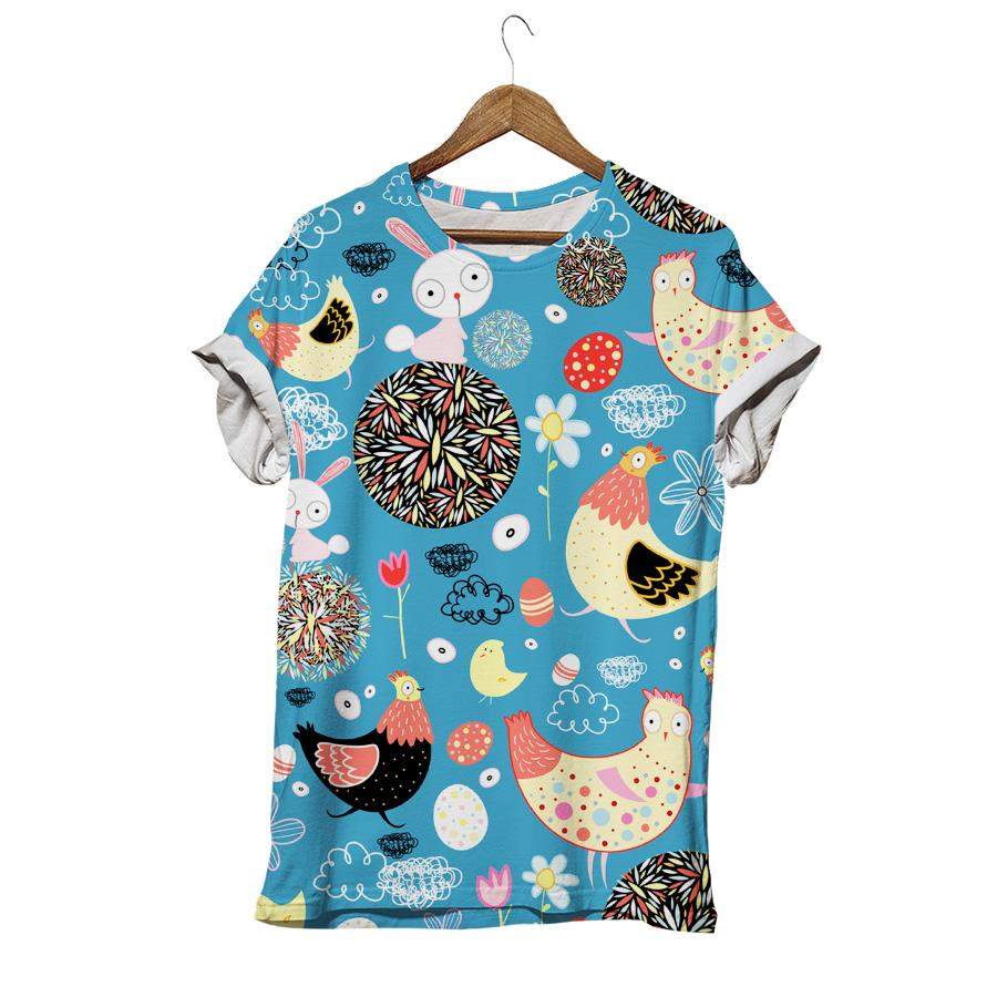 Chicken And Rabbit Colorful T-shirt