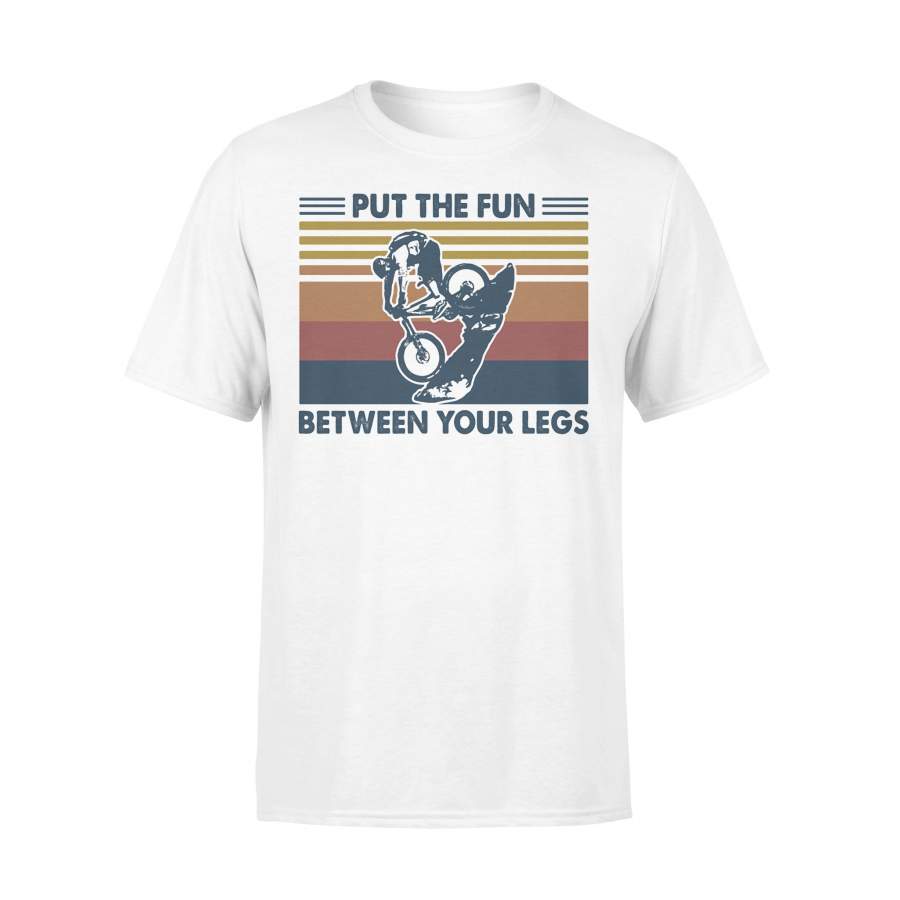 Put The Fun Between Your Legs Mountain Biking Vintage T-shirt