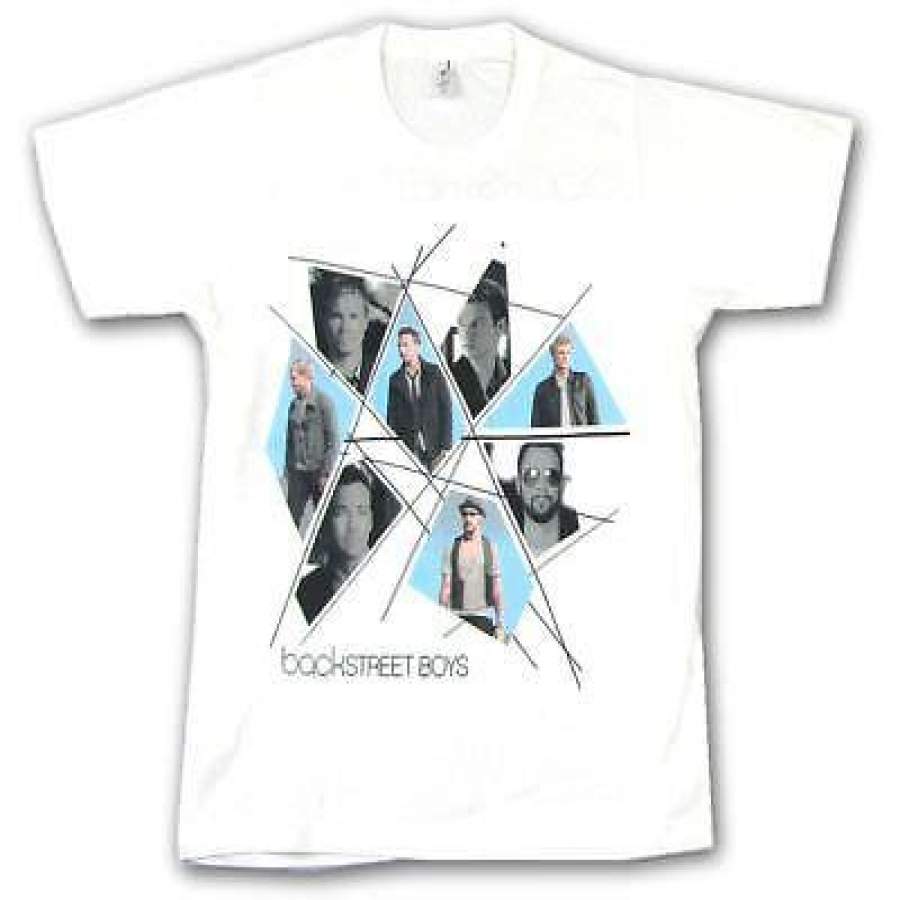 Backstreet Boys Geometric Usa Canada Tour 2008 Adult White T Shirt New Official