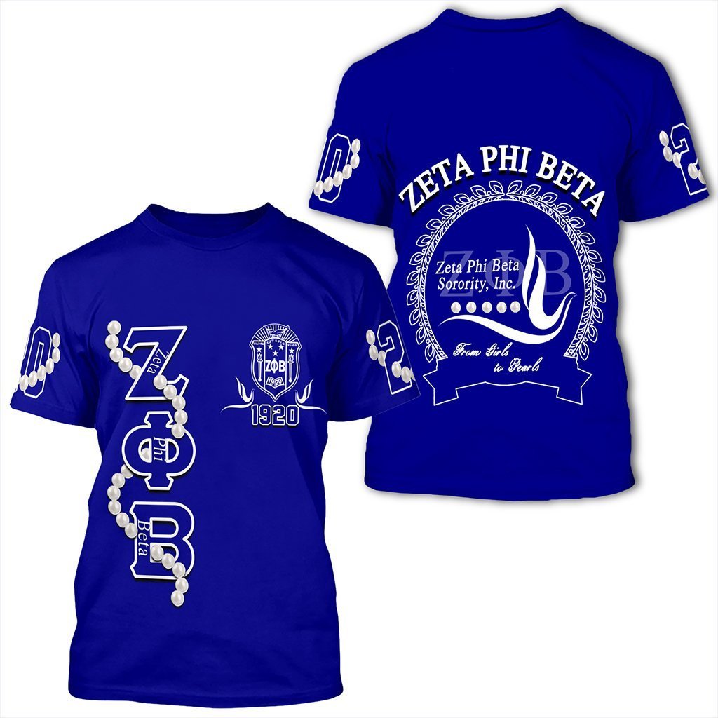 Sorority Tshirt – Zeta Phi Beta Pearl Blue Tshirt