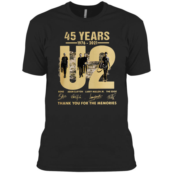 45 Years 1976-2021 U2 Bono Adam Clayton Thank You Signatures Shirt