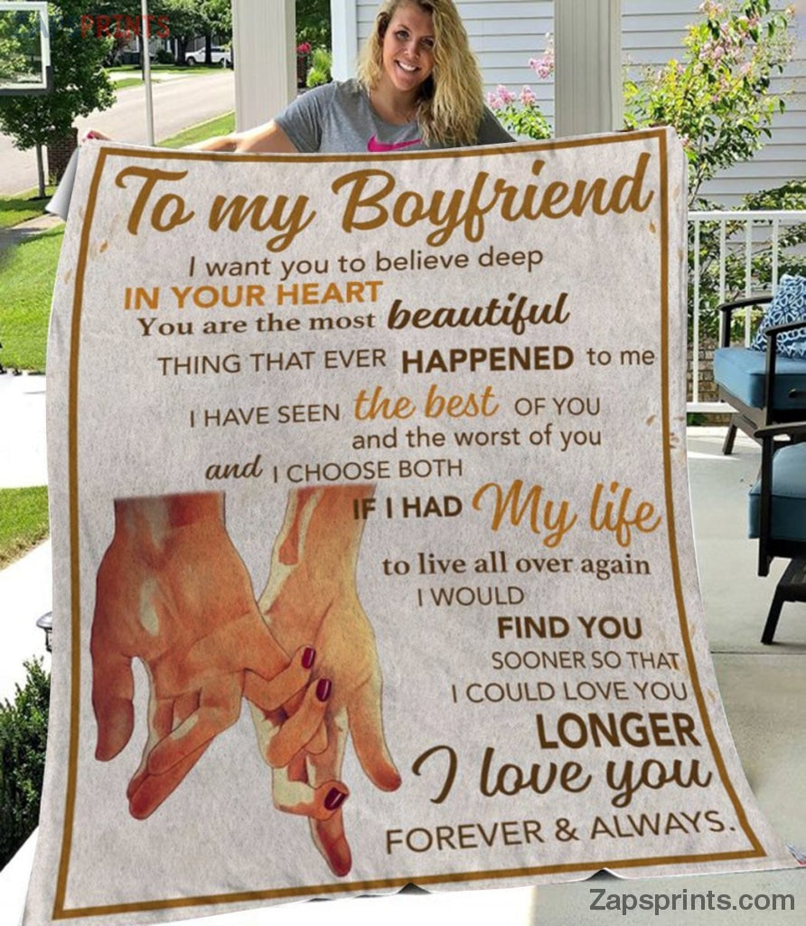 Gift For Boyfriend – To My Boyfriend – Love You Forever And Always – Girlfriend Gift To Boyfriend – Blanket