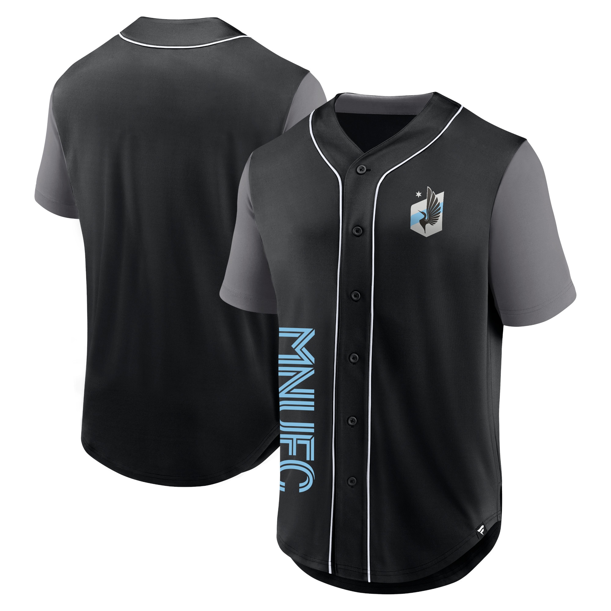 Minnesota United FC Branded Balance Fashion Baseball Jersey – Black