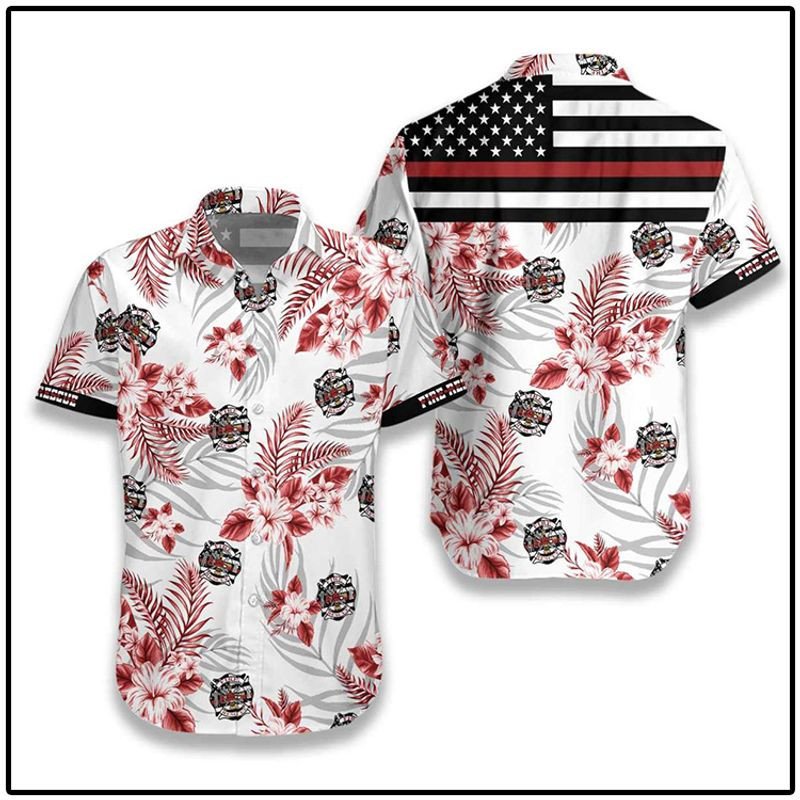 The Red Line Flag Firefighter Hawaii Shirt Unisex Adult Ha3613