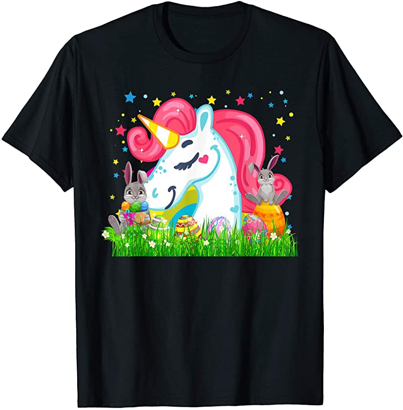 Cute Unicorn Rabbit Easter Bunny Egg for Girls Kids Toddler T-Shirt