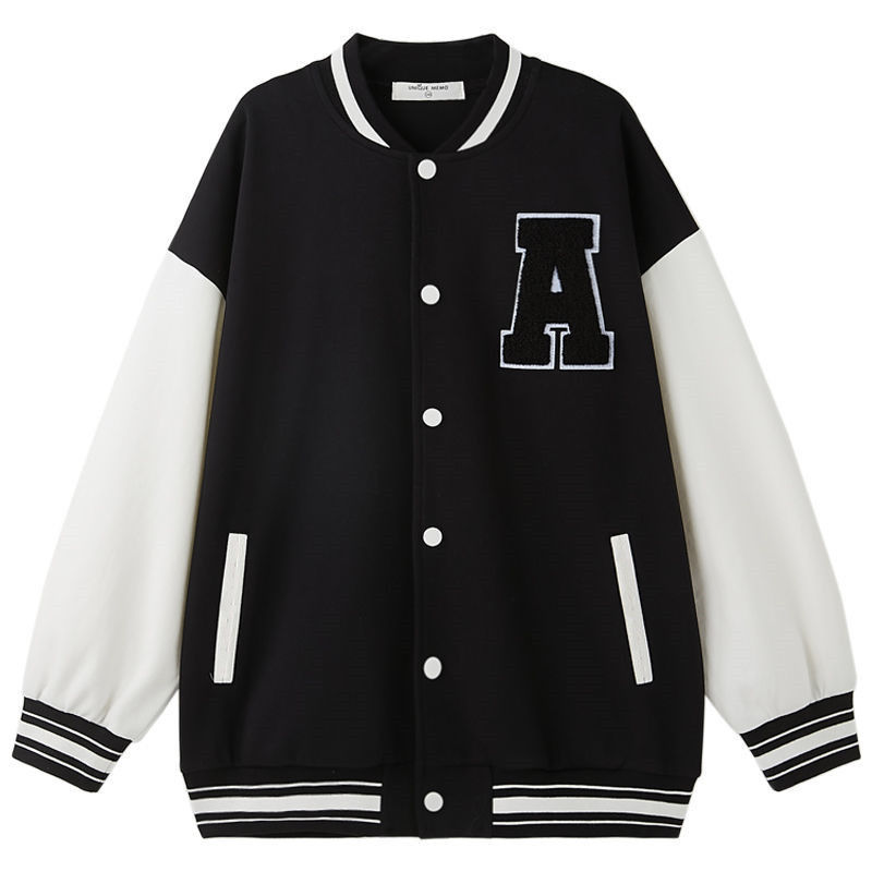 2022 New Baseball Jacket Kids Girls Korean Casual Loose Pocket Letter Oversized Bomber Sweatshirt Uniform Streetwear Couple Tops alx