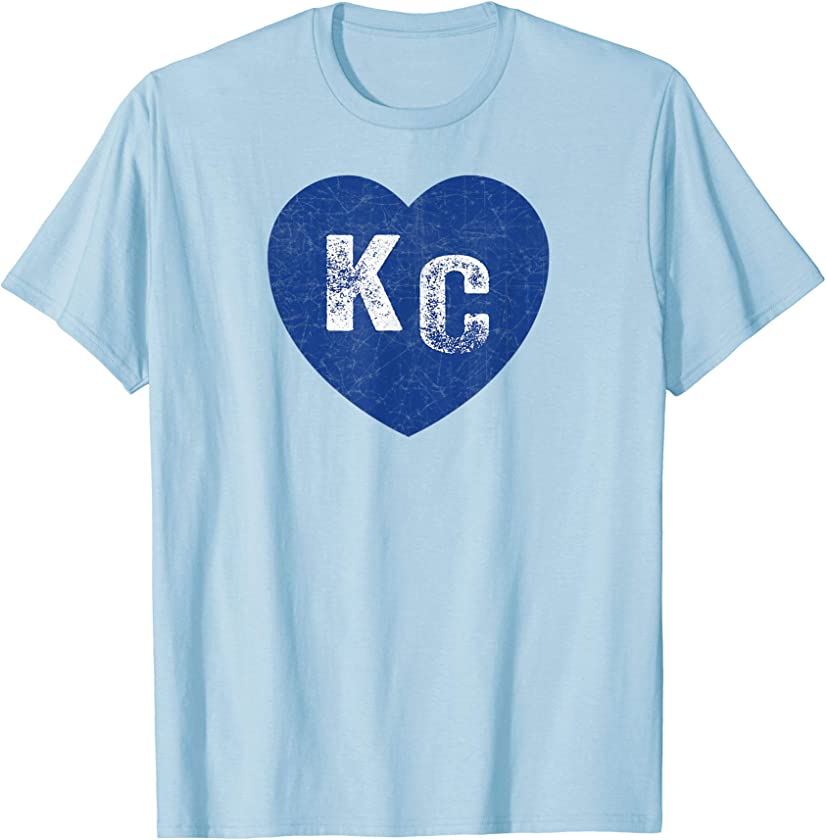 KC Heart Kansas City Royal Blue I Love Kc Cute Vintage T-Shirt